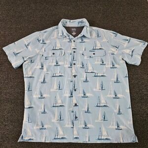 Croft & Barrow Mens XXL Tropical Sailboat Print Shirt